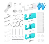 AVYRING 36 PCS Piercing Kit, Disposable Self Piercing Gun for Navel, Ear, Nose Piercing, Professional Body Piercing Gun Kit, Stainless Steel Body Piercing Tools with Peircing Jewellery for Women Men