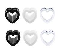 AVYRING Ear Stretcher, 6 Pieces Heart-shaped Ear Stretching Kit with Clear, Black & White Color, Ear Gauges Expander Piercing Jewelry for Women & Man 22mm