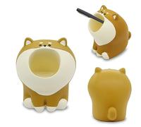 AVZXXKUF Cute Pen Pencil Holder,Kawaii Resin Animals Organizer,Creative Dog With Wide Mouth Pencil Holder,Cartoon Toothbrush Holder,Mini Storage Decorations for Office Desk Dressing Table(Dog)