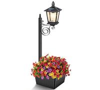 AVZYARDY 2-in-1 Outdoor Solar Lamp Post Light with Planter, IP65 Waterproof Outdoor Floor Lamp, Freestanding Outdoor Decorative Flower Pots Light for Porch Garden Patio(Flowers not Included)