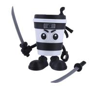 AVZYARDY 3D Printed Italian Brainrot Ninja Figure Tralalero Double Sword Plush Toy Soft Stuffed Doll Gift for Fans KidsCute Desk Decor for Home Office-Capuccino Assassino