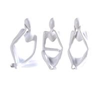 AVZYARDY 3pcs Abstract Art Sculpture Mini Resin Abstract Thinker Statue Desktop Ornaments for Office Study Shelf (White)