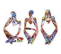 AVZYARDY 3pcs Abstract Modern Thinker Sculpture Graffiti Resin Abstract Character Figurines Ornaments for Office Study Shelf