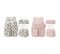 AVZYARDY 3pcs Strawberry Cute Girl Backpacks with Lunch Bag Pencil Case for Teenage Girls