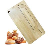 AVZYARDY Bread Bow Knives & Cutting Board Set with Matching Crumb Tray, Manual Bread Cutter, Left & Right Handed Bread Slicer Board for Sourdough Bagels, Rustic Kitchen Baking Tool