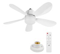 AVZYARDY Ceiling Fan Light, E26/E27 B22 Silent Screw in Lamp Fans with Remote, 3 Colors Dimmable 3000K-6500K, 5 Blades, 42cm/52cm Light Bulb Fan, Ceiling Fans Lamp for Bedroom Kitchen Living