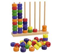 AVZYARDY Colour Stack Challenge Game: Wooden Colour Sorting Stack Challenge Game for 2 Players - Quick Thinking Stacking Challenges, Fast-Paced Rainbow Ring Stacking Puzzle Game for Family