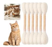 AVZYARDY Cotton Swabs Cat Toys with Catnip, 6Pcs Giant Qtips Cat Toy for Exercise Play, Interactive Felt Kitty Kicker Toy Sticks for Indoor Boredom Anxiety Digestive Aid Lover Gift Accessories