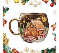AVZYARDY Creative Christmas Mugs, Stained Glass Christmas Coffee Mug, Uniques Hand Painted Festive Coffees Tea Milk Cup, Christmas Glasses Drinkware for Home Office Desk Decor