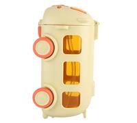 AVZYARDY Drinks Bottle, 500ml Bus Shape Cute Water Bottle with Movable Wheels & Strap, ABS Silicone Drinking Water Bottle for Kids, Toddlers, School, Nursery, Kindergarten