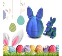 AVZYARDY Easter 3D Printed Bunny Eggs Set, Mystery Bunny Egg Fidget Toy, 3D Printed Rainbow Easter Egg Colorful Rabbit Figurine Toys, Prefilled Rabbits Eggs for Easter Basket Stuffers & Egg Hunts