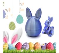AVZYARDY Easter 3D Printed Bunny Eggs Set, Mystery Bunny Egg Fidget Toy, 3D Printed Rainbow Easter Egg Colorful Rabbit Figurine Toys, Prefilled Rabbits Eggs for Easter Basket Stuffers & Egg Hunts