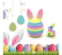 AVZYARDY Easter 3D Printed Bunny Eggs Set, Mystery Bunny Egg Fidget Toy, 3D Printed Rainbow Easter Egg Colorful Rabbit Figurine Toys, Prefilled Rabbits Eggs for Easter Basket Stuffers & Egg Hunts