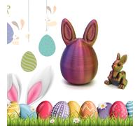 AVZYARDY Easter 3D Printed Bunny Eggs Set, Mystery Bunny Egg Fidget Toy, 3D Printed Rainbow Easter Egg Colorful Rabbit Figurine Toys, Prefilled Rabbits Eggs for Easter Basket Stuffers & Egg Hunts