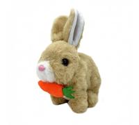 AVZYARDY Interactive Rabbit Toy with Carrot, Electronic Easter Hopping Bunny Toy with Jumping Twitching and Shaking Ears, My Realistic Bunny Toy Stuffed Animal Pulsh, Easter Birthday Gifts for Kids