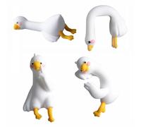 AVZYARDY Lazy Duck Computer Decoration, 4PCS Cute Lazy Duck Mini Desk Decor, Funny Monitor Figurines for Computer Screen Office Desk Ornaments & Car Dashboard Decor