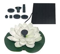 AVZYARDY Life Up To 20000 Hours Solar Powered Floating Garden Fountain 2.5W Water Lily Ornaments Lotus Shape Pond Decoration for Patio Pond and Pool (White 1.2W)