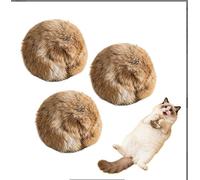 AVZYARDY Rabbit Fur Ball Cat Toy with Catnip, Soft Plush Faux Rabbit Fur Catnip Balls, Fluffy Cat Chase Ball, Lightweight Interactive Cats Toys for Chasing, Kicking & Indoor Exercise
