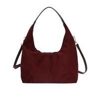 AVZYARDY Suede Shoulder Bag for Women, Soft Hobo Tote Handbag with Zipper, Vintage Slouchy Work Bag with Adjustable Strap, Large Suede Crescent Tote for Daily Commuting & Travel