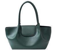 AVZYARDY Women PU Leather Chic Spacious Handbag Solid Color Underarm Purse Large Capacity Large Work Bags for Daily Office Work Outing Social Occasions (dark green) (Style 2)