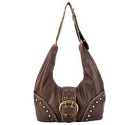 AVZYARDY Women's Soft Leather Hobo Bag, Retro Y2K Shoulder Tote with Adjustable Strap, ivets Studded Crossbody Bag, Large Capacity Handbag for Work Travel & Daily Outfits