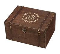 AW BRIDAL Large Wedding Keepsake Box Mr Mrs Wood Memory Box for Stroage with Lid Bridal Shower Gifts Wedding Engagement Gifts for Couples