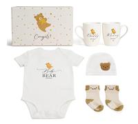 AW BRIDAL New Mom Gifts for Women Baby Onesie Hat Socks, Pregnancy Gifts for New Parents First Time Moms Gender Reveal Gift with Mom and Dad Coffee Mugs for Expecting Parents