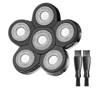 AW Shaver Replacement Head, 6 Blades Head Shaver Replacement Heads Compatible with AidallsWellup Replacement Head for AidallsWellup G-672 Head Shaver for Bald Men, 1 Cleaning Brush