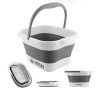 AWA Foot Soaking Tub, Collapsible Foot Bath Soak for Feet, Pedicure Bowl, Plastic Feet Tub with Acupressure Massage Points, Foldable Laundry Basket (White)