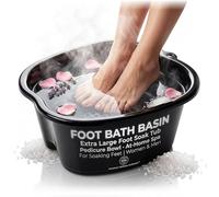 AWA Foot Soaking Tub for Soaking Feet, Extra Large Pool Foot Bath Soak Tub,Sturdy Feet Soaking Tub and Pedicure Bowl, Foot Spa Kit for Women and Men (Black Foot Tub)