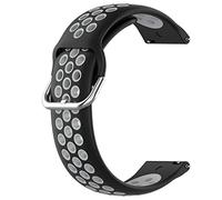 AWADUO 22mm Dual Colors Replacement Silicone Wrist Watch Strap Band Compatible for Samsung Galaxy Watch 3 45MM/Galaxy Watch 46MM, Soft And Durable(Silicone Black + Gray)