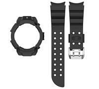 AWADUO Compatible For Samsung Galaxy Watch 5 44mm Watch Replacement Band+Case, 20mm Replacement Silicone Wrist Strap Bracelet Cover, Soft And Durable(Black)