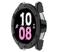 AWADUO Compatible With Samsung Galaxy Watch 5 44mm/4 44mm Protective Case Cover, Smartwatch Replacement PC Half Wrapped Protective Case Cover Shell Watch Accessories(Black)