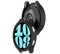 AWADUO Compatible With Samsung Galaxy Watch 6 44mm PC Protective Case Cover, Smartwatch Protective Case Cover Shell Soft And Durable Watch Accessories(Black)