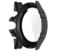 AWADUO Compatible with Ticwatch Atlas Smartwatch Full Coverage PC Protective Case Cover with Tempered Glass Touchable Screen Protector Smartwatch Accessories(Black)