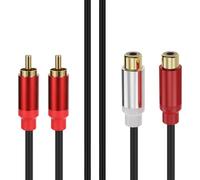 AWADUO Cord Gold-plated Y Splitter HI-FI Cable, 2RCA Male to 2RCA Female Professional Rubber Line Extension Audio Cords Adapter OD 4.5 for DVD, TV/HDTV, VCR's, CD Players(1.5m/4.9ft, M to F)