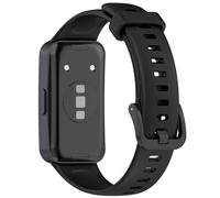 AWADUO Replacement Silicone Smart Adjustable Band Compatible with Huawei Band 10/10 NFC/9/9 NFC/8/8 NFC Breathable Wrist Strap Bracelet Bands, Soft And Durable(Metal Head/Black)