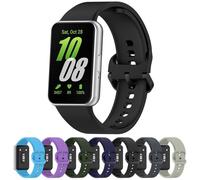 AWADUO Replacement Silicone Wrist Band Strap Compatible with Samsung Galaxy Fit 3 (SM-R390) Straps, Smart Watch Accessories for Men and Women(Black/Silicone)