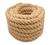 awagas 10 M x 40 MM Decking Jute Rope Cord, 33ft Twisted Thick Hemp Rope, Natural Jute Twine, Twisted Manila String for Gardening Bundling Crafts Climbing Hammock Home Décor