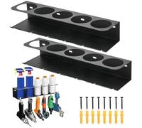 awagas 2PCS Spray Bottle Holder Wall Mounted, Spray Can Holder with 5 Holes 6 Slot, Space Saving Design Spray Bottle Rack for Garage Workplace