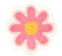 awagas Bath Mat 60 x 60 cm Cute Flower Shaped Shaggy Rug Carpets Soft Short Pile Rugs Absorb Water Non-Slip Floor Mat Pink Flowers Bath Rug for Bedroom Living Room Bathroom Kitchen Decor