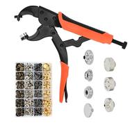 awagas Heavy Duty Snap Fastener Tool Kit, Adjustable Snap Button Plier with 100 Sets 15mm Metal Snaps and 3 Dies, Poppers Fasteners Kit for Leather Clothing Fabric Canvas Boat Cover