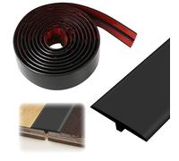 awagas Self-Adhesive Transition Profile 5 cm x 3 m PVC T-Profile Transition Strip Black Flexible Floor Cover Strip for Height Adjustment Gap Closure for Laminate Parquet Tiles Flat