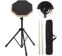 awagas Silent Drum Practice Pad Set, 22-35" Height, Thicken 2.5cm/1" 2-Side Rubber Drum Pad 8'', Not Hurt Drum Pad Design, with 5A Drum Sticks& Waterproof Storage Bag, Training Drumer Set (black)