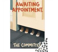 Awaiting Appointment The Committee Cat Art Jigsaw Puzzle, 1000 Piece