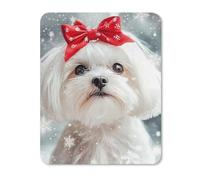 Awaiting Christmas with Maltese Gaming Mousepad Anti-Slip Rubber Base