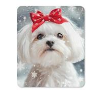 Awaiting Christmas with Maltese Gaming Mousepad Anti-Slip Rubber Base