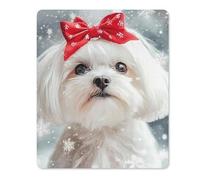 Awaiting Christmas with Maltese Gaming Mousepad Anti-Slip Rubber Base