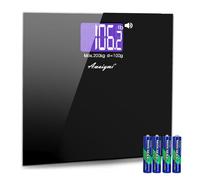 Awaiymi 440 lb Large LCD Screen Talking Scales for Body Weight,Loud and Clear Voice Talking Scales for Visually Impaired, Talking Bathroom Scale, Includes Batteries & Anti Slip Pad