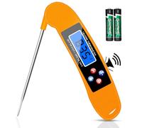 Awaiymi Digital Talking Thermometer for The Blind, Orange Waterproof Instant Read Food Thermometer with Talking Function and Backlight, Meat Thermometer with Probe for Cooking and Grilling, and More